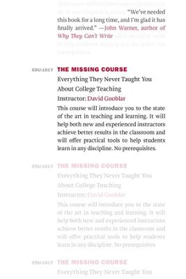 The Missing Course