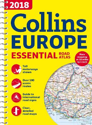 Collins Essential Road Atlas Europe (Spiral Bound)