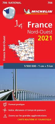 Michelin National Maps: Northwestern France (National Map 706)  (2021 Edition)