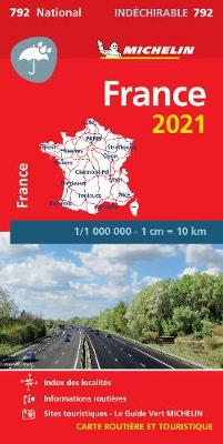 Michelin National Maps: France (High Resistance National Map 792)  (2021 Edition)