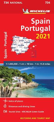 Michelin National Maps: Spain and Portugal (National Maps 734)  (2021 Edition)